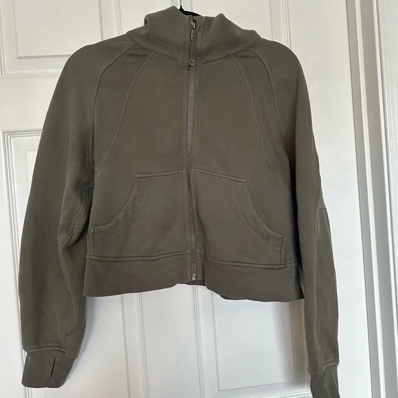 A95 Lululemon Athletica Green Sweatshirt Hoodie Scuba full zip sz xs /s - Picture 3 of 7